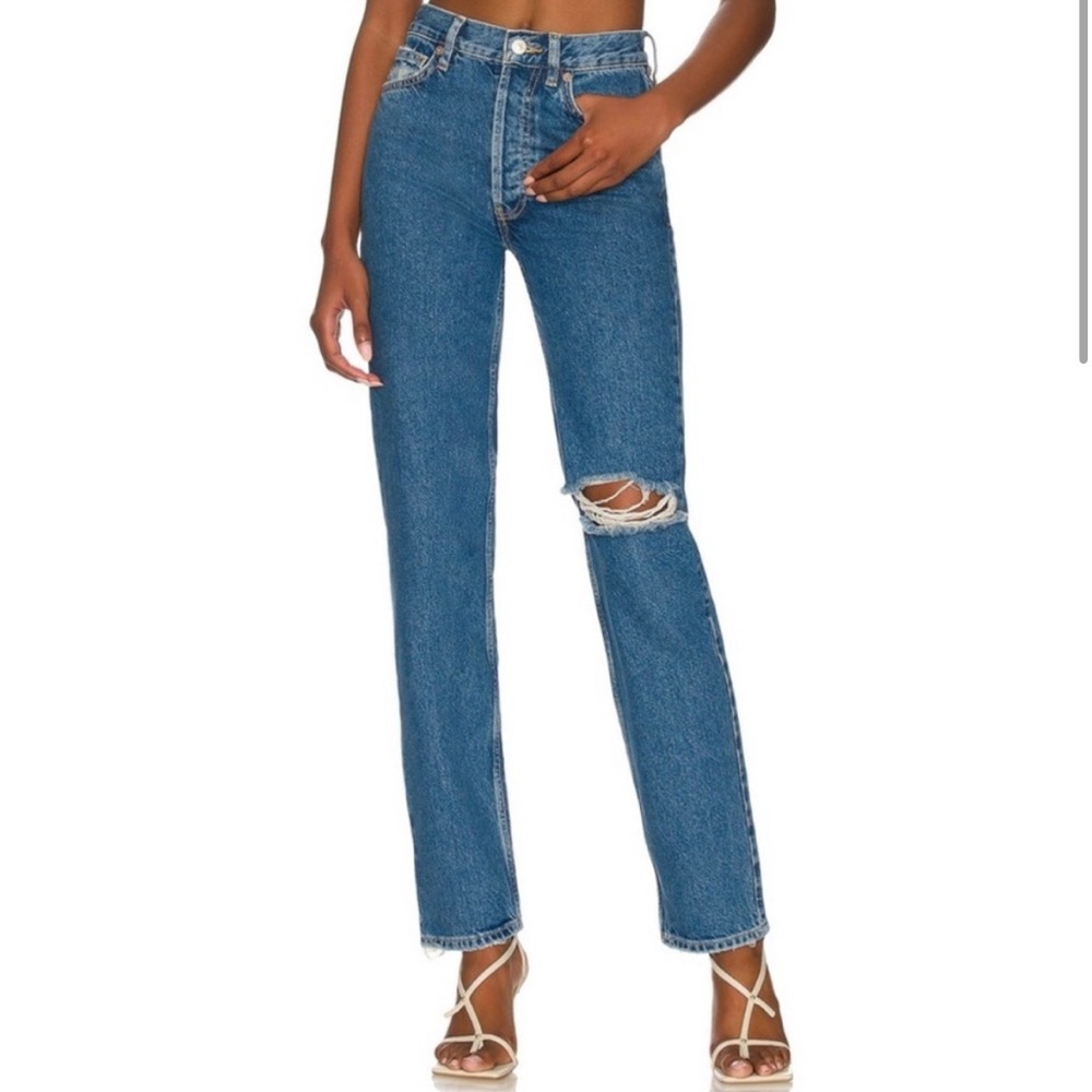 Free People Lasso Straight Leg Jean in Sapphire Sz 27